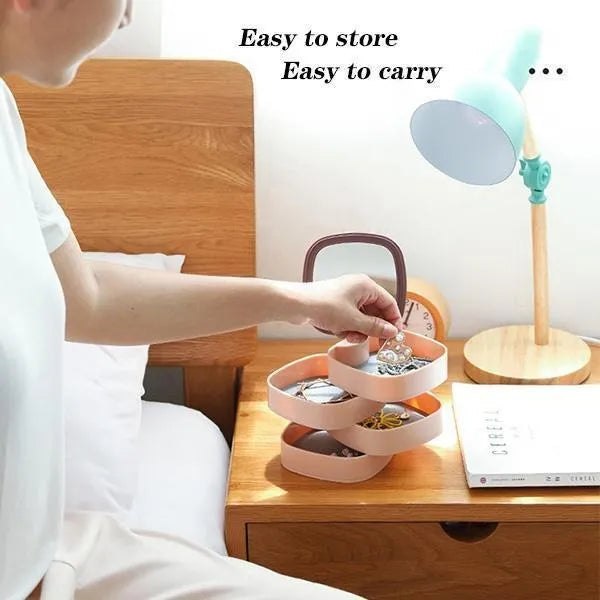 360° Rotating Jewelry Storage With Mirror