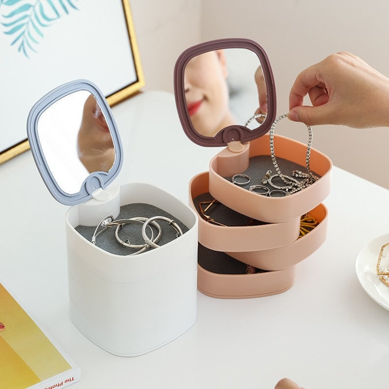 360° Rotating Jewelry Storage With Mirror