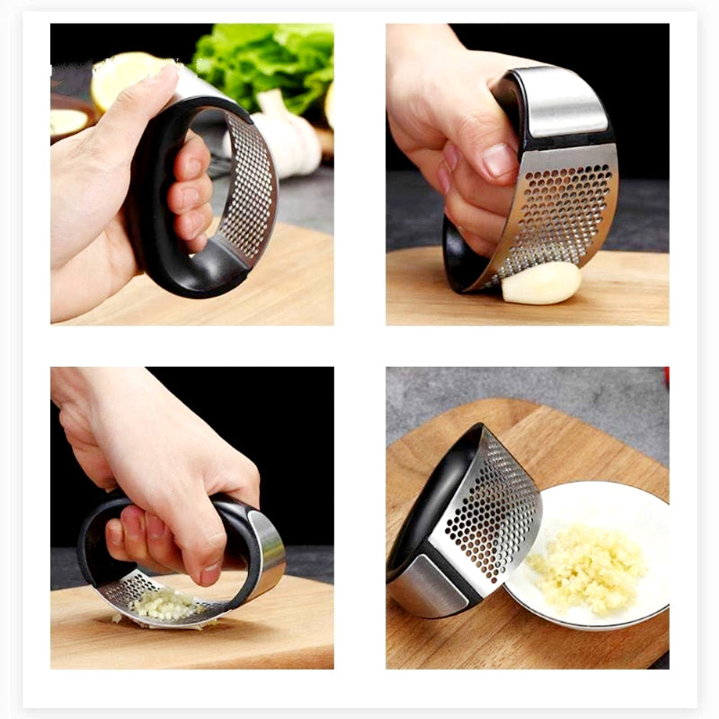 Stainless Steel Garlic Press Rocker – Ergonomic Garlic Crusher & Mincer Tool