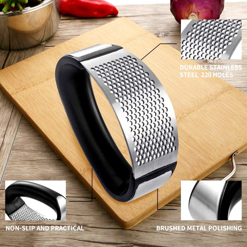 Stainless Steel Garlic Press Rocker – Ergonomic Garlic Crusher & Mincer Tool