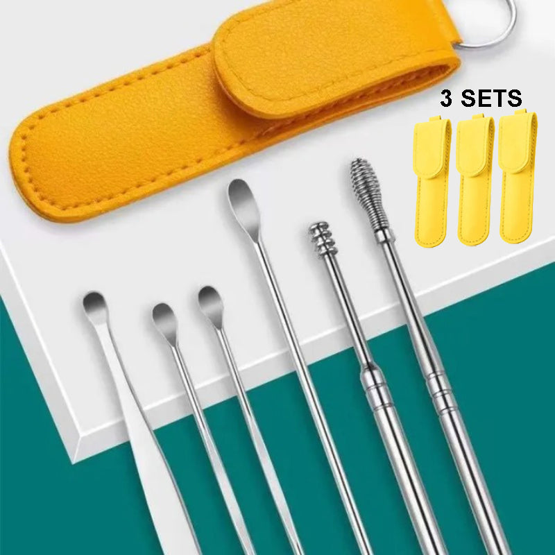Ear Wax Removal Kit (3 Sets) – Stainless Steel with PU Leather Case