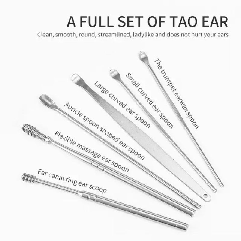 Ear Wax Removal Kit (3 Sets) – Stainless Steel with PU Leather Case