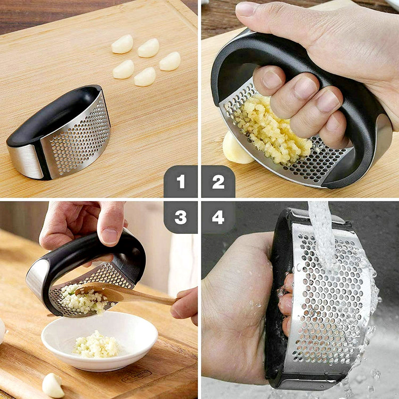 Stainless Steel Garlic Press Rocker – Ergonomic Garlic Crusher & Mincer Tool