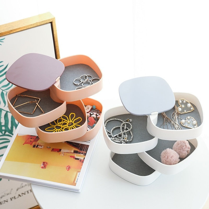 360° Rotating Jewelry Storage With Mirror