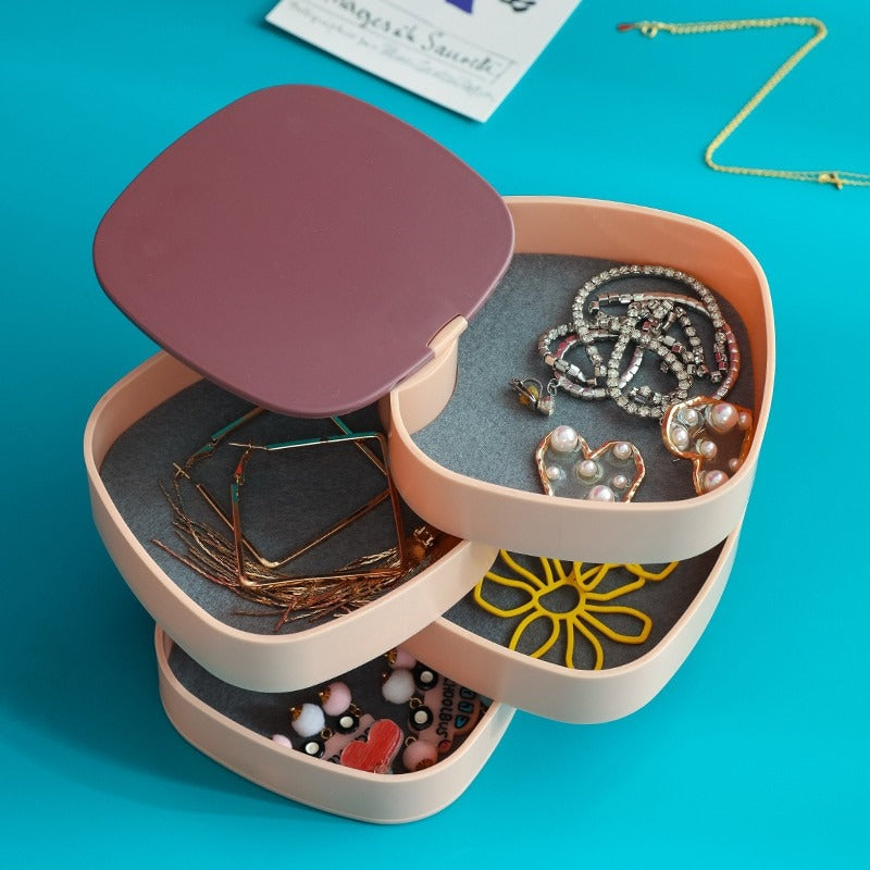 360° Rotating Jewelry Storage With Mirror