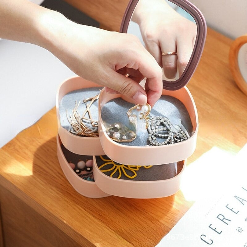 360° Rotating Jewelry Storage With Mirror